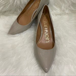 Calvin Klein Gray Pointed Toe Pumps